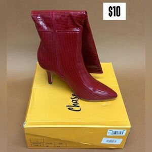 Chaser Glossy Red Heeled Boots